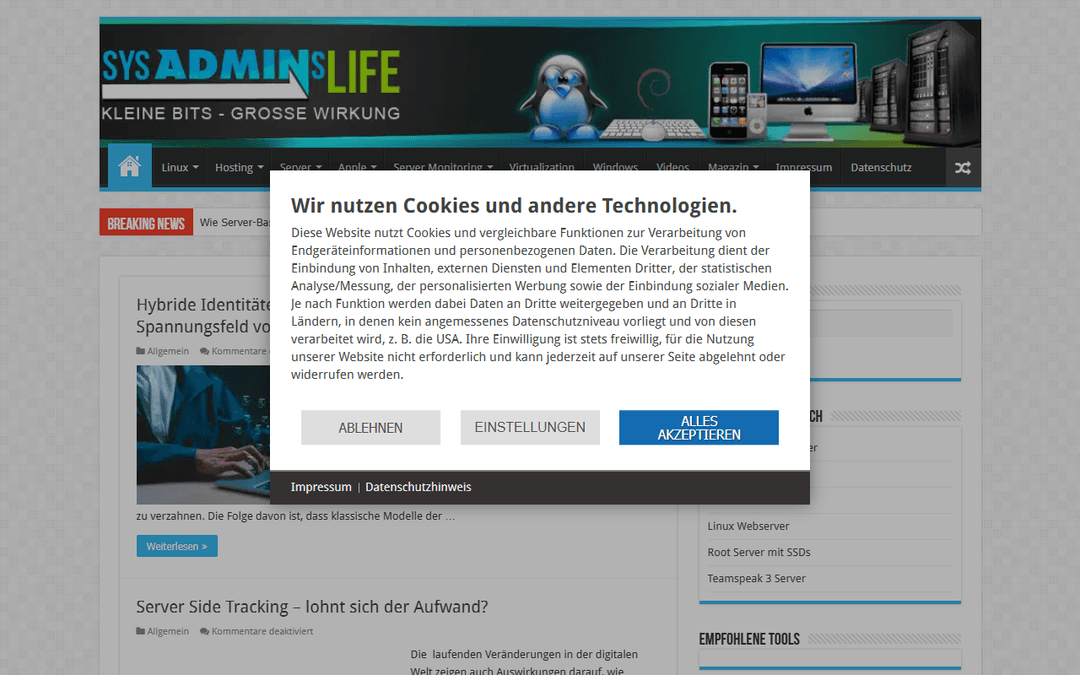 sysadminslife.com publisher screenshot