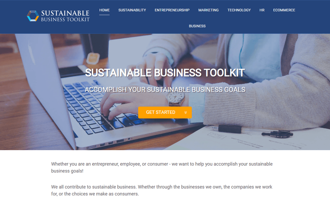 sustainablebusinesstoolkit.com publisher screenshot