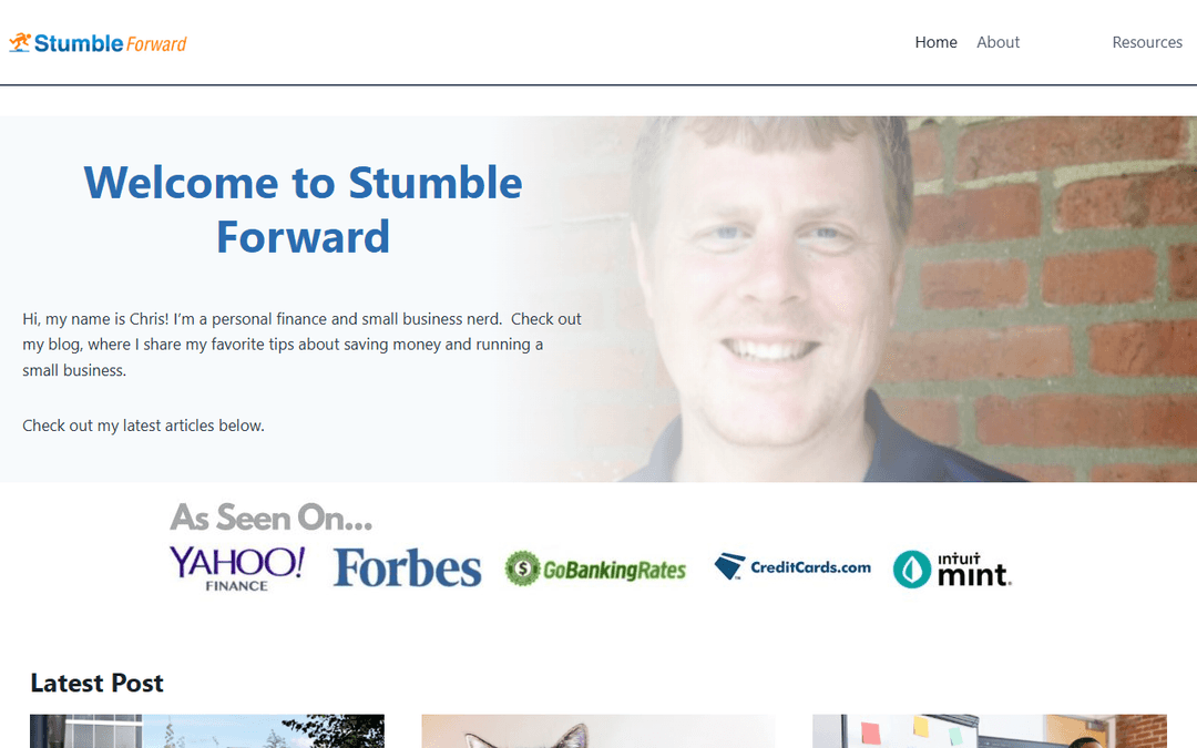 stumbleforward.com publisher screenshot