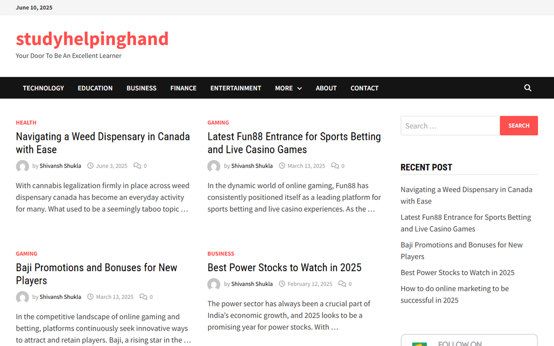 studyhelpinghand.com publisher screenshot