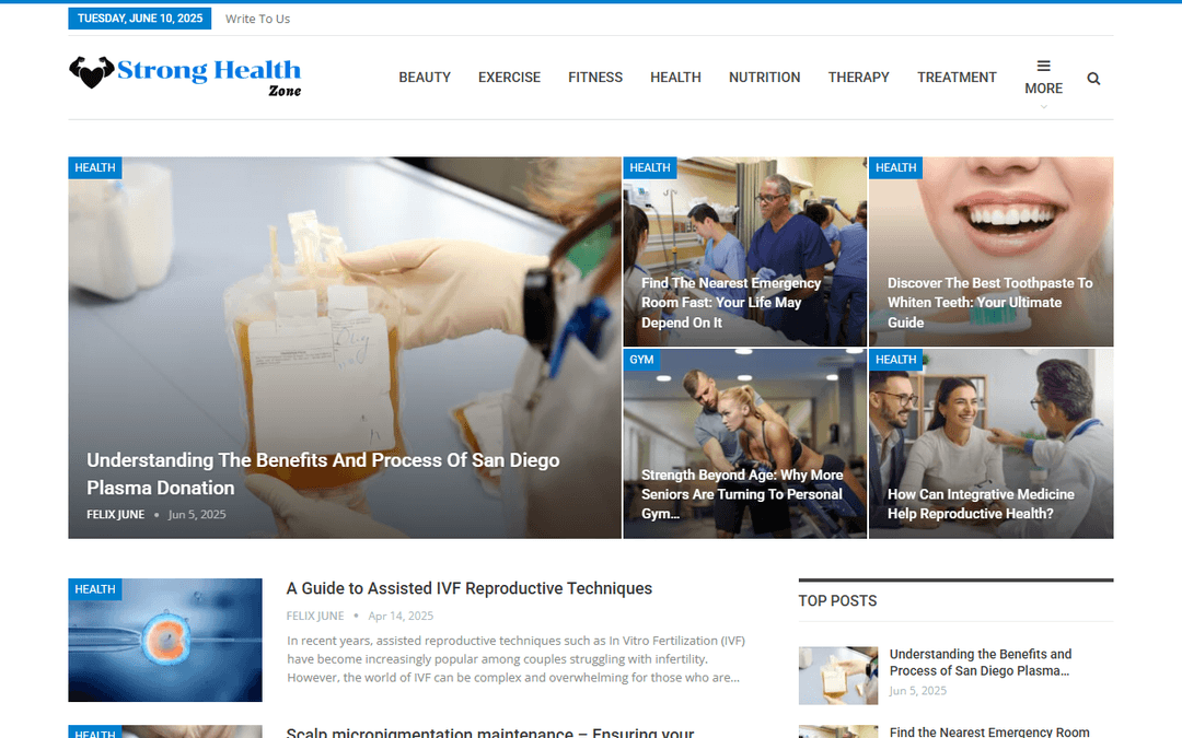 stronghealthzone.com publisher screenshot