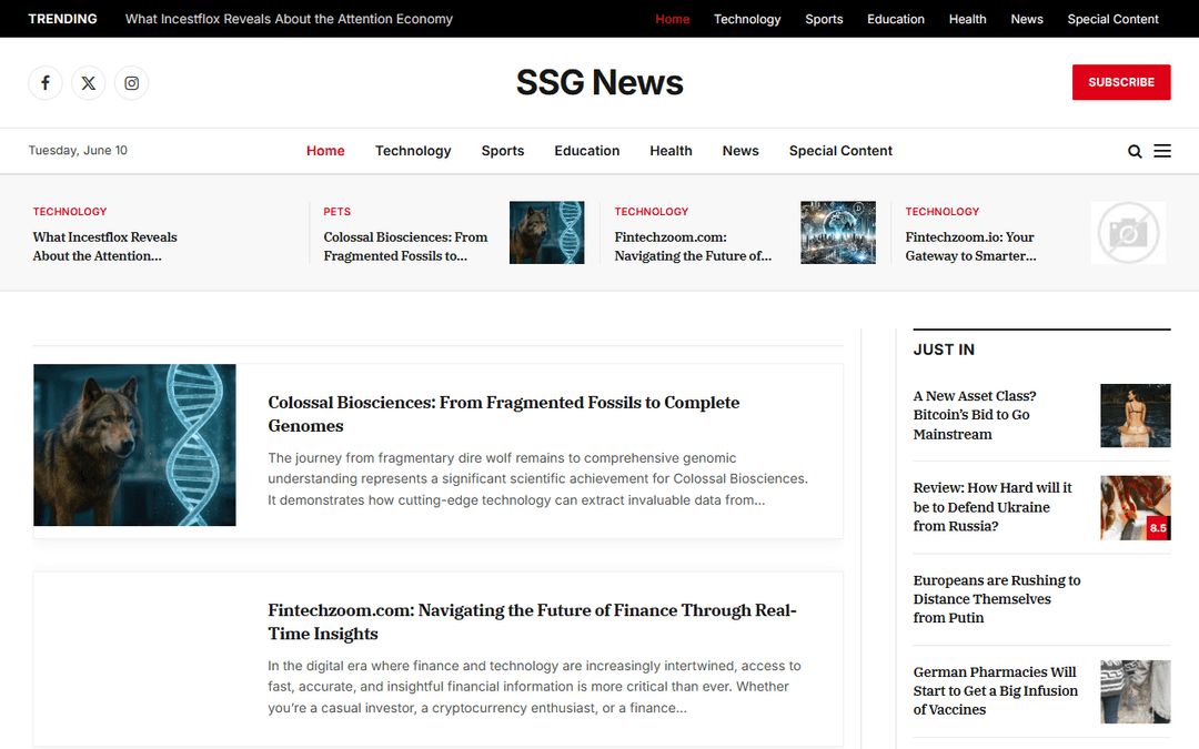 ssgnews.com publisher screenshot