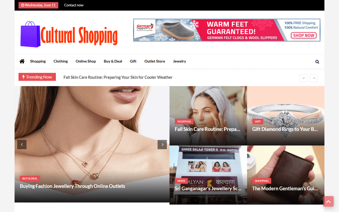 culturalshopping.com publisher screenshot