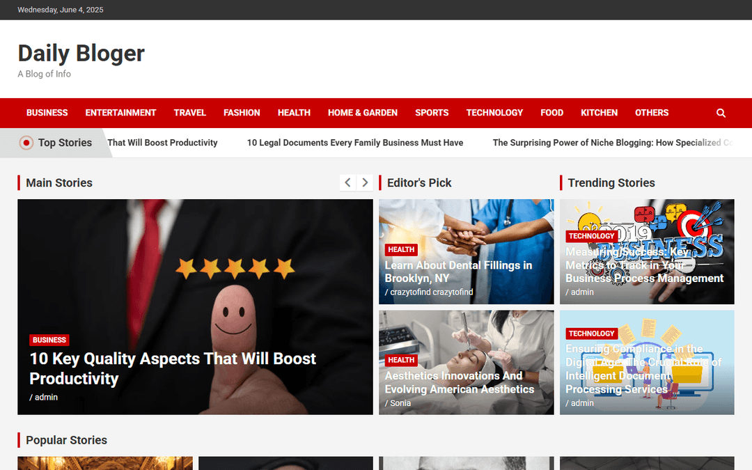 dailybloger.com publisher screenshot