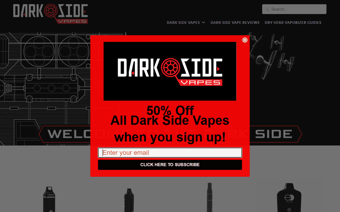 darksidevapes.com publisher screenshot