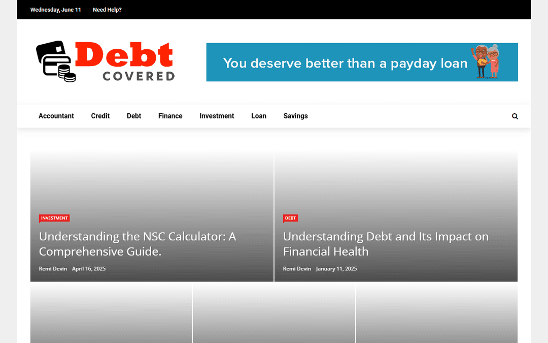 debtcovered.com publisher screenshot