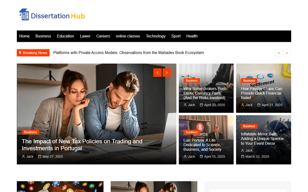dissertationhub.co.uk publisher screenshot