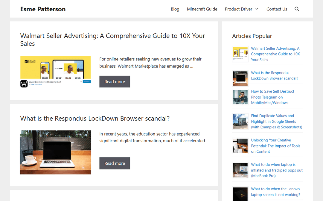 esmepatterson.com publisher screenshot