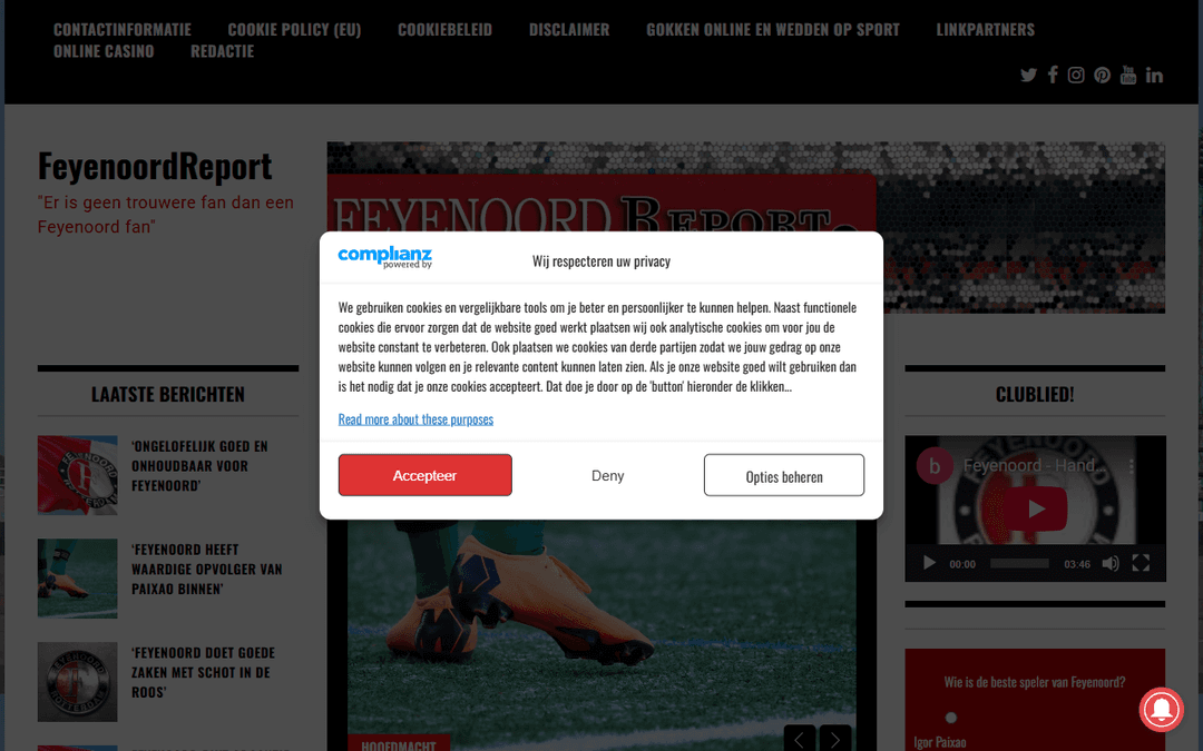 feyenoordreport.nl publisher screenshot