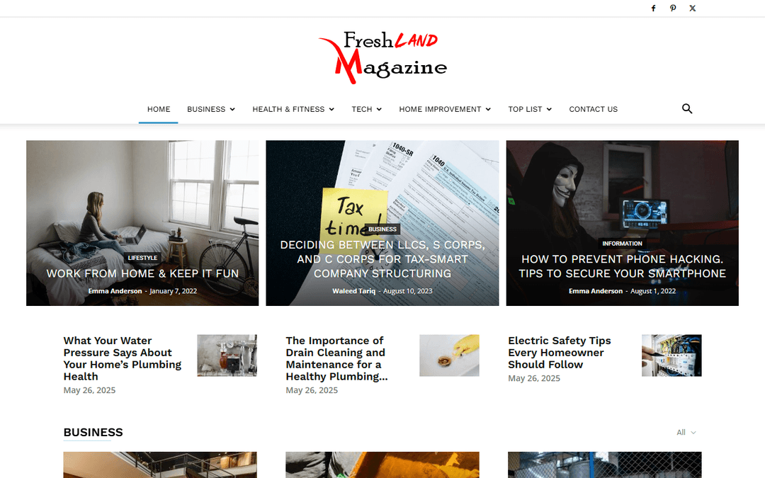 freshlandmag.com publisher screenshot