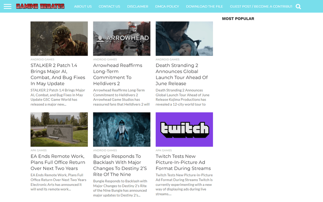 gamingdebates.com publisher screenshot