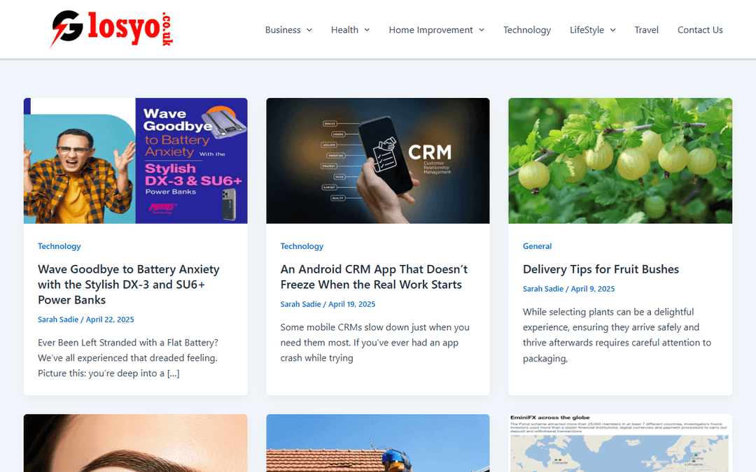 glosyo.co.uk publisher screenshot