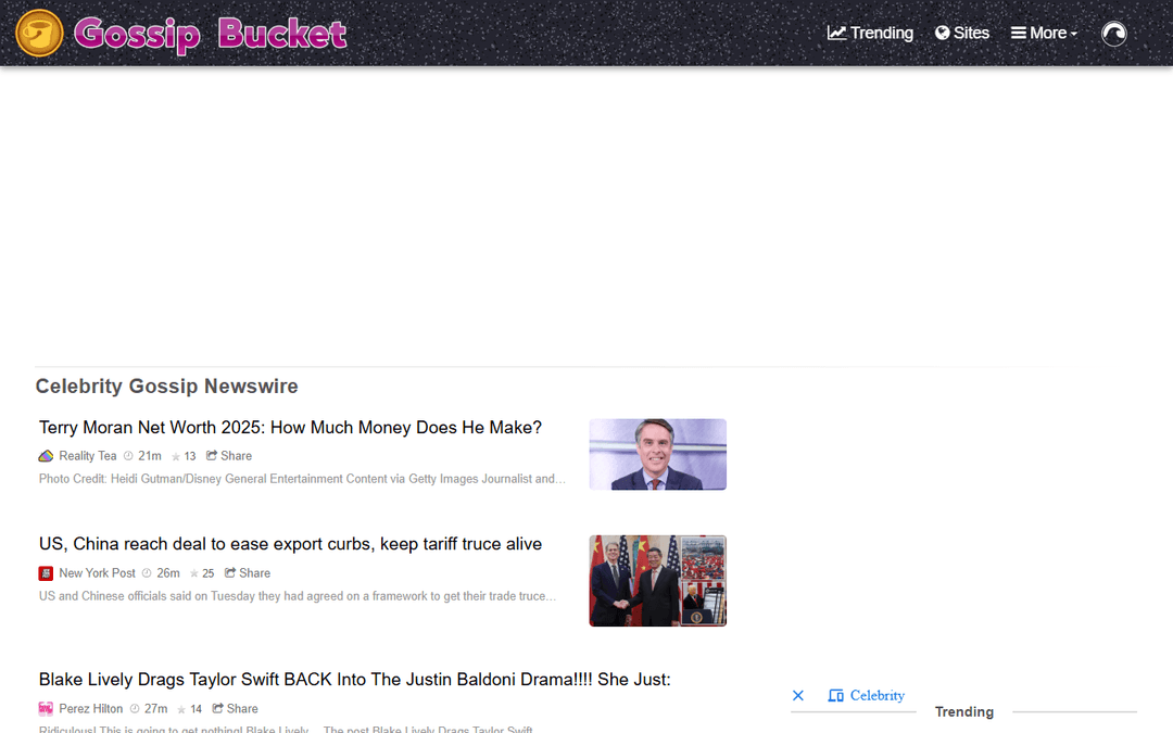 gossipbucket.com publisher screenshot