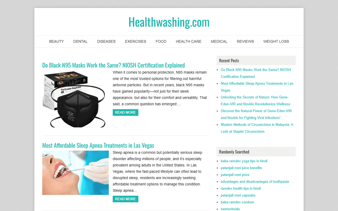 healthwashing.com publisher screenshot