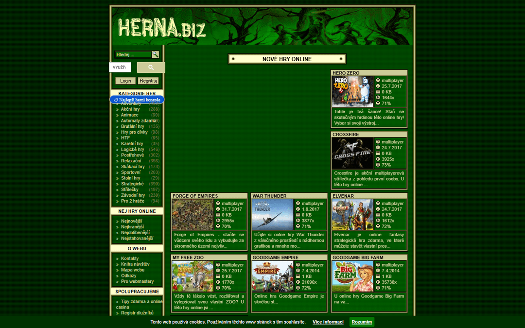 herna.biz publisher screenshot