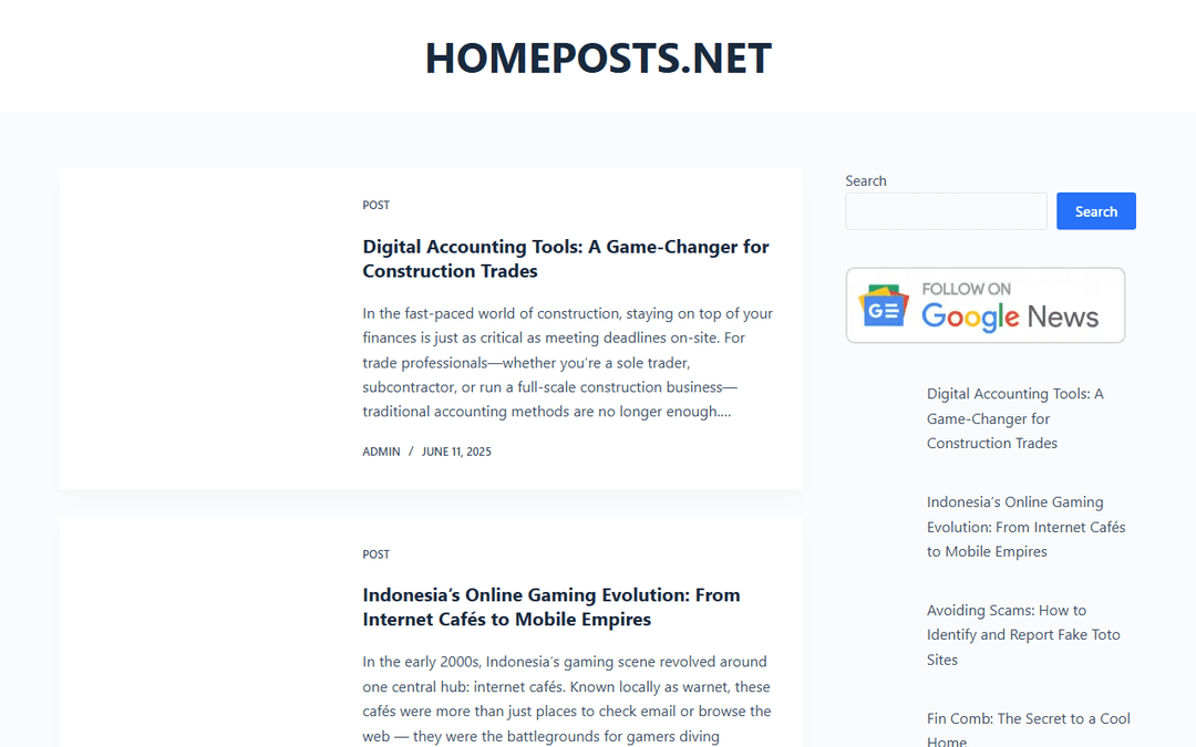 homeposts.net publisher screenshot