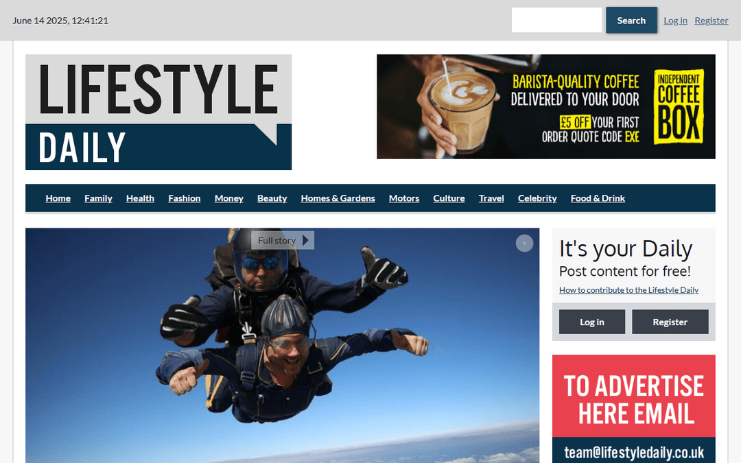 lifestyledaily.co.uk publisher screenshot
