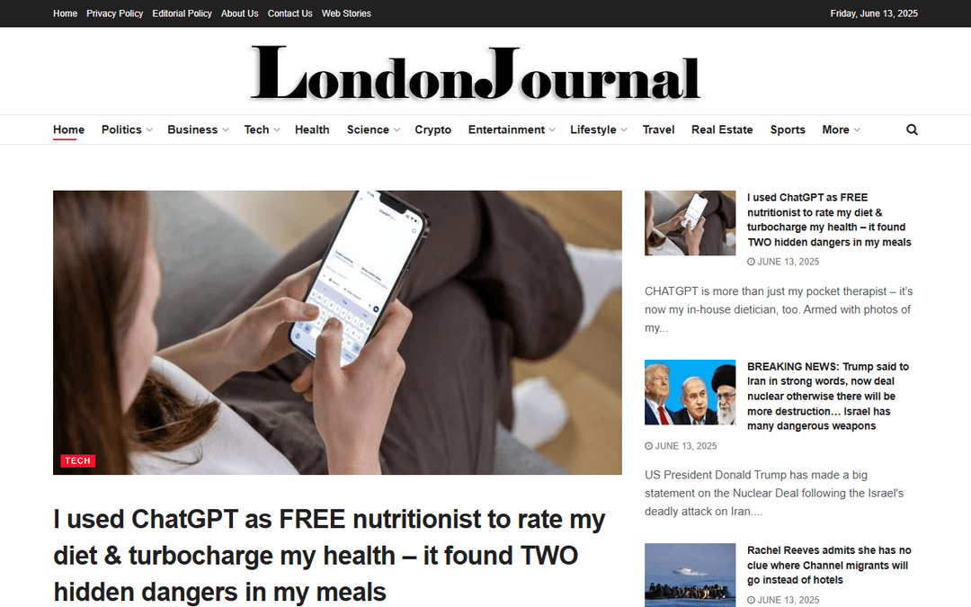 londonjournal.co.uk publisher screenshot