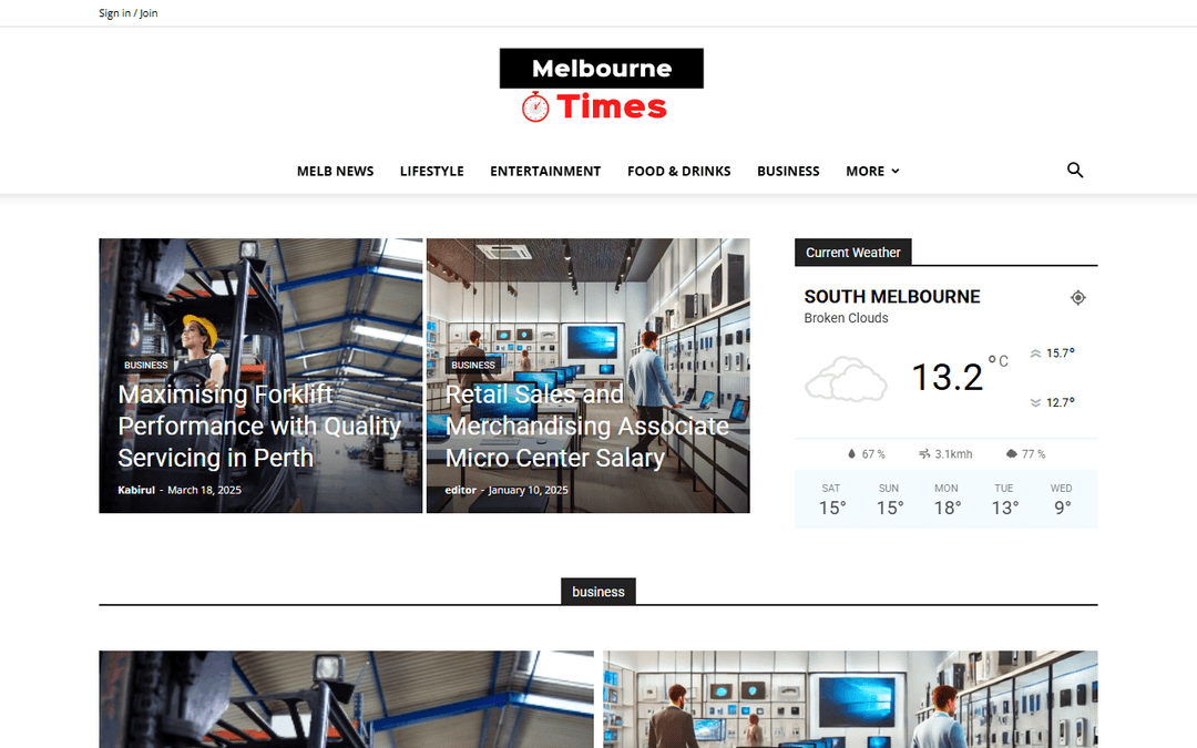 melbtimes.com.au publisher screenshot