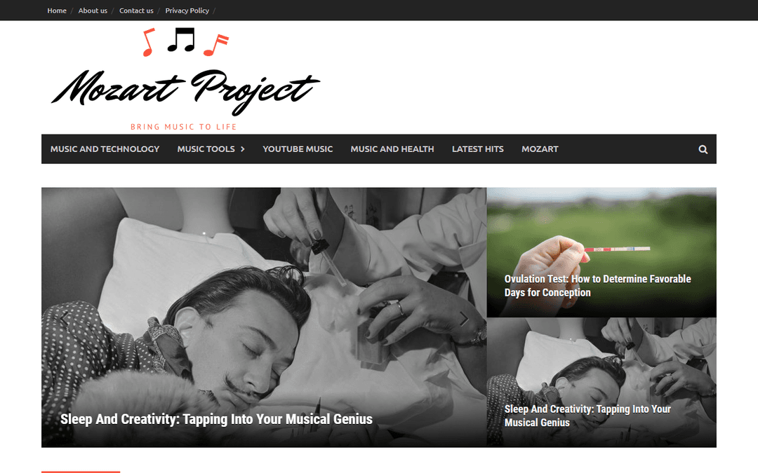 mozartproject.org publisher screenshot