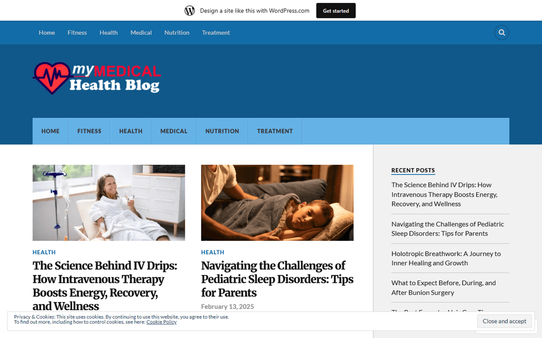 mymedical.health.blog publisher screenshot