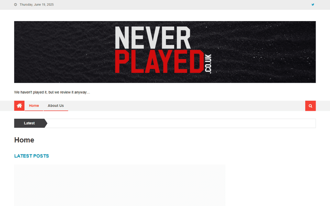 neverplayed.co.uk publisher screenshot