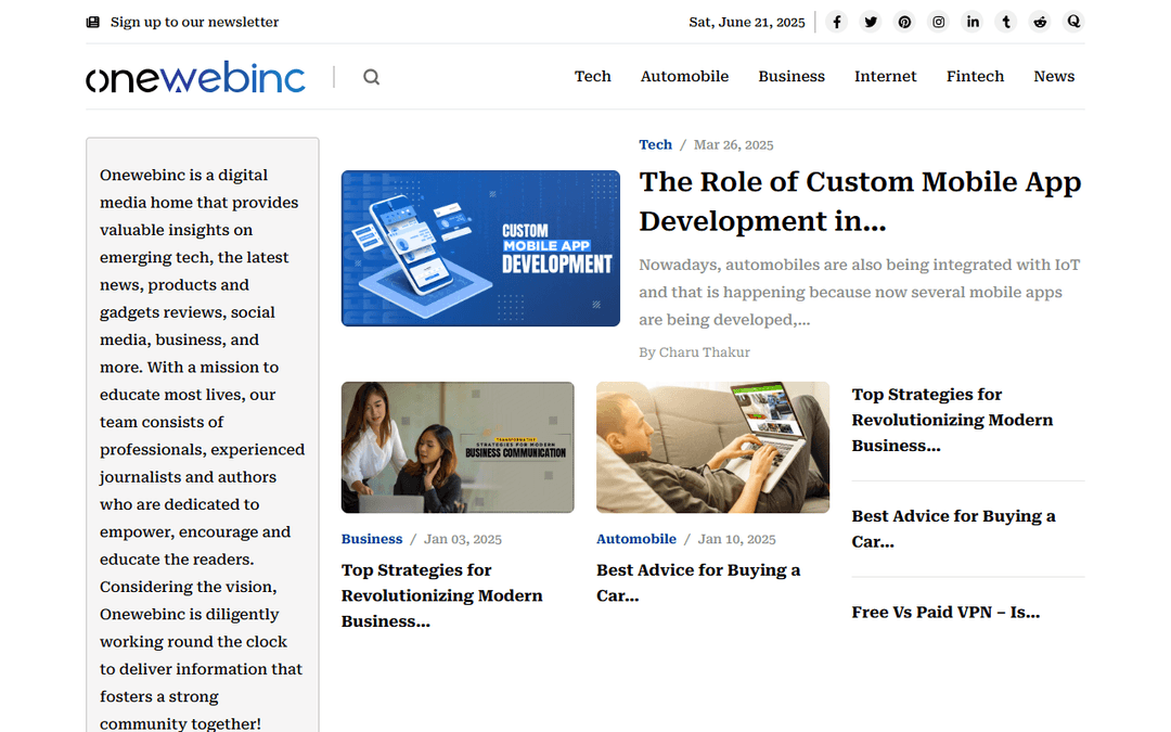 onewebinc.com publisher screenshot