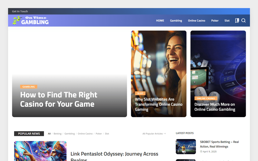 ontimegambling.com publisher screenshot