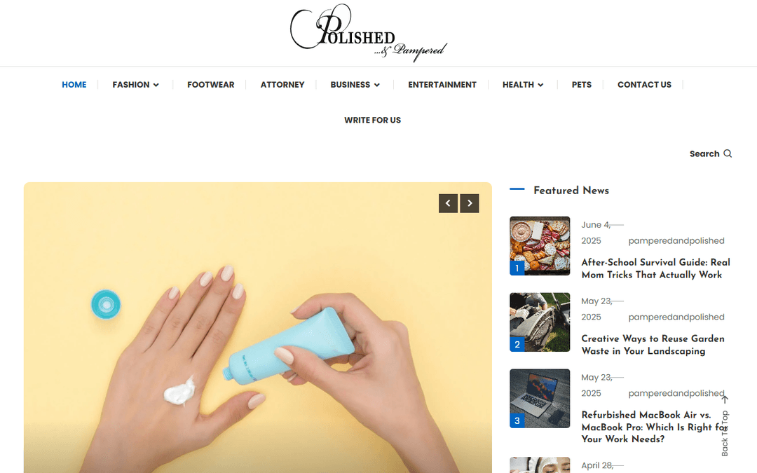 pamperedandpolished.co.uk publisher screenshot