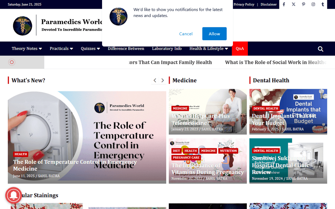paramedicsworld.com publisher screenshot