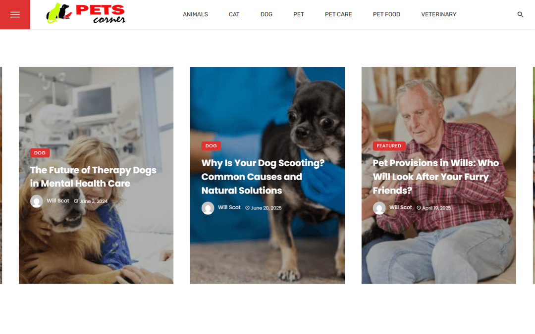 pets-corner.co.uk publisher screenshot