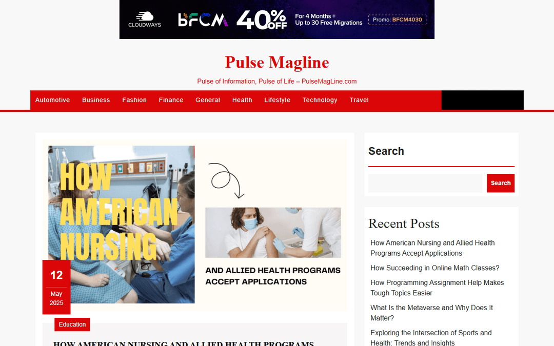 pulsemagline.com publisher screenshot