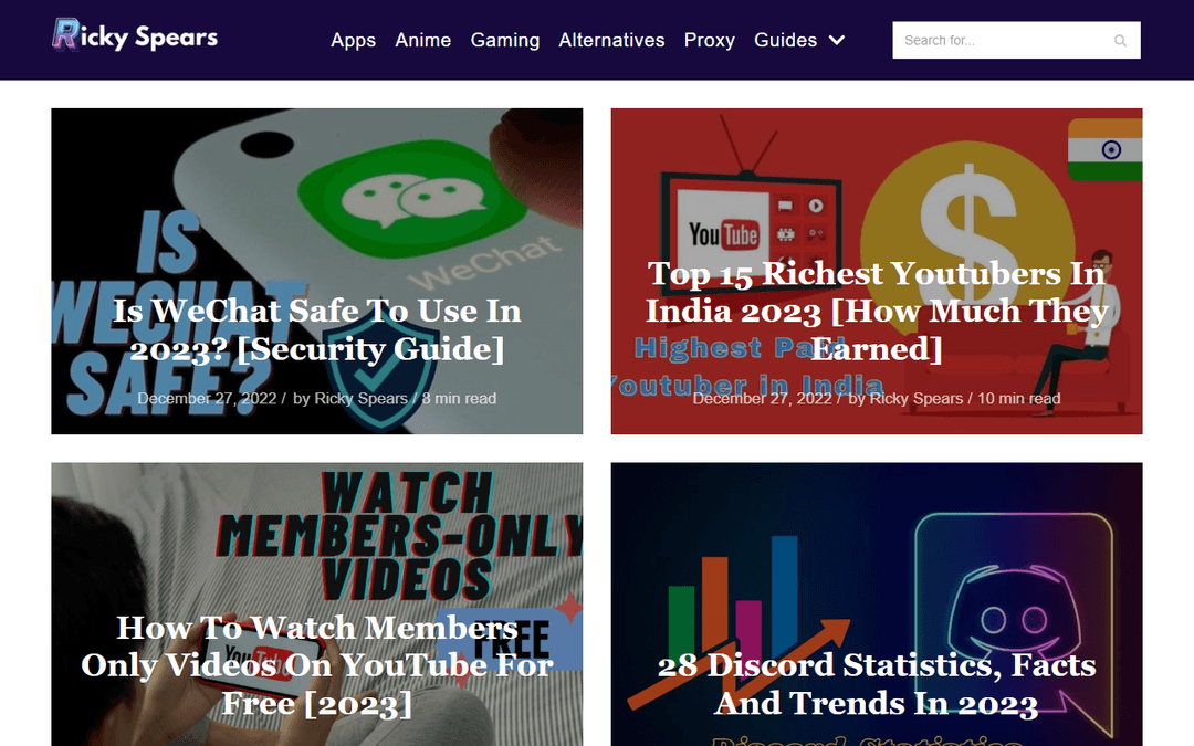 rickyspears.com publisher screenshot