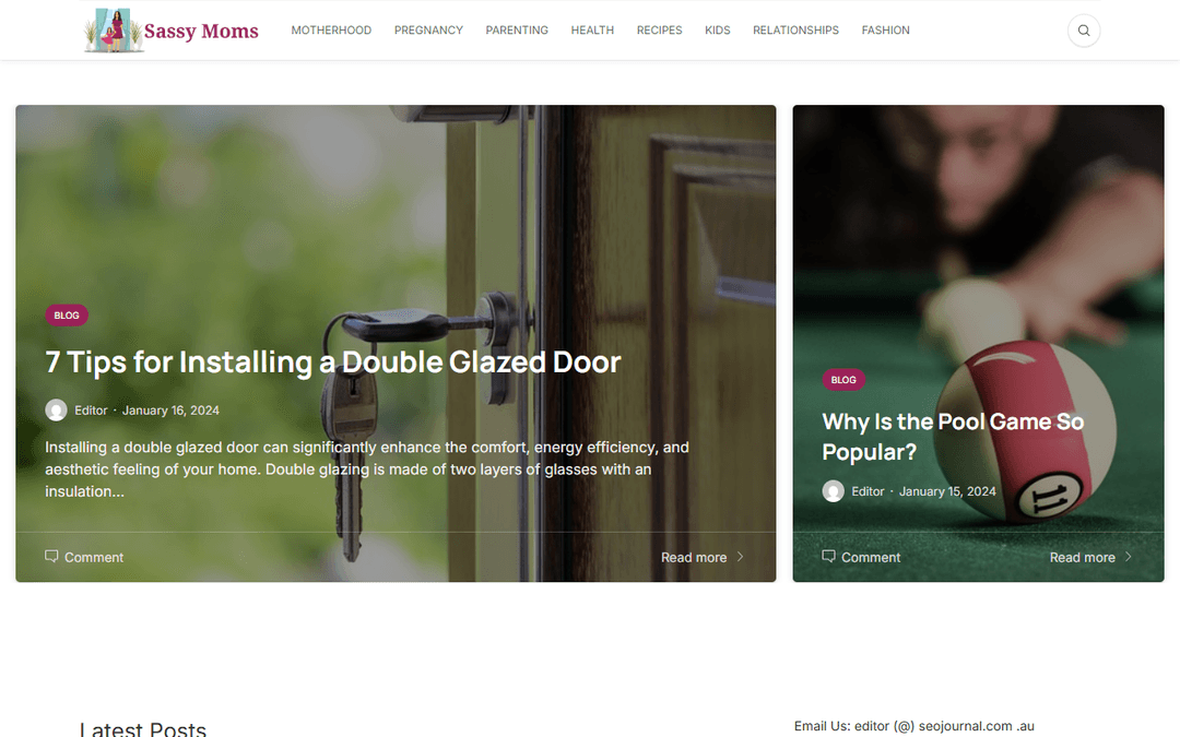 sassymoms.com.au publisher screenshot