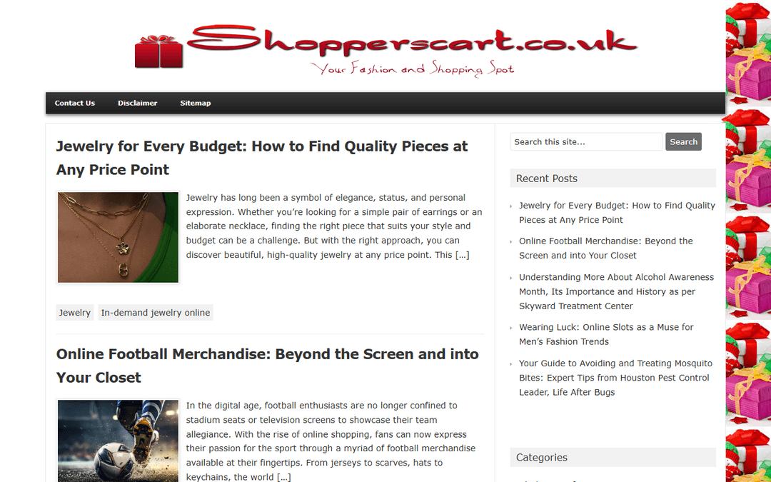 shopperscart.co.uk publisher screenshot