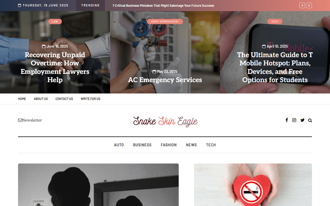snakeskineagle.com publisher screenshot