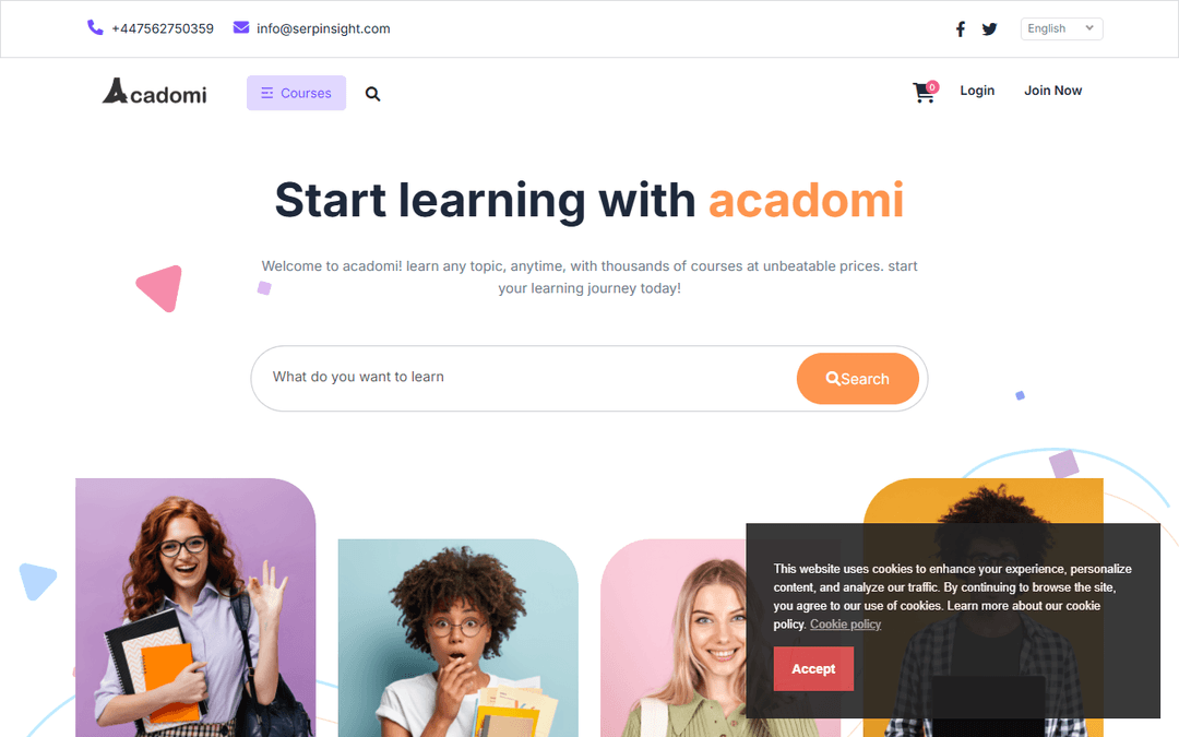 acadomi.com publisher screenshot