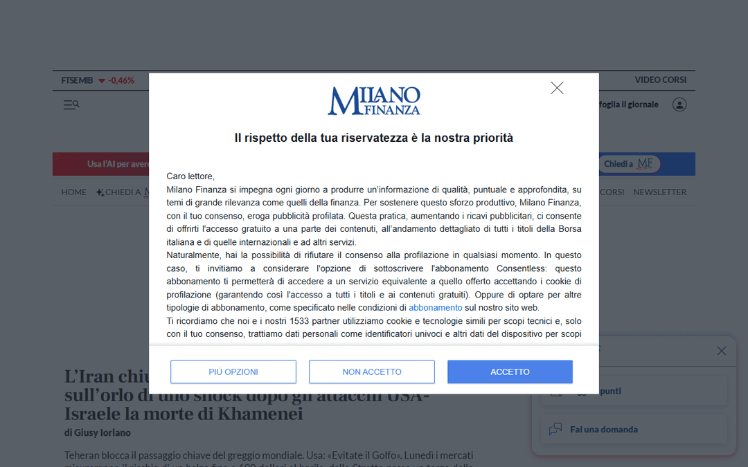 milanofinanza.it publisher screenshot