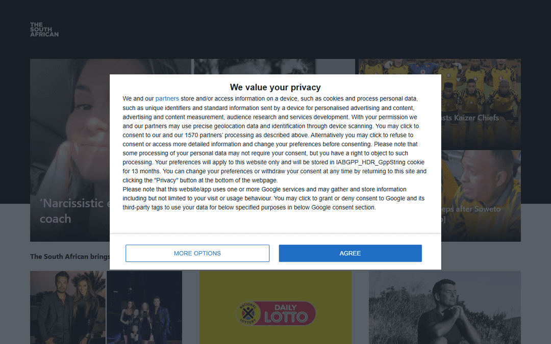 thesouthafrican.com publisher screenshot
