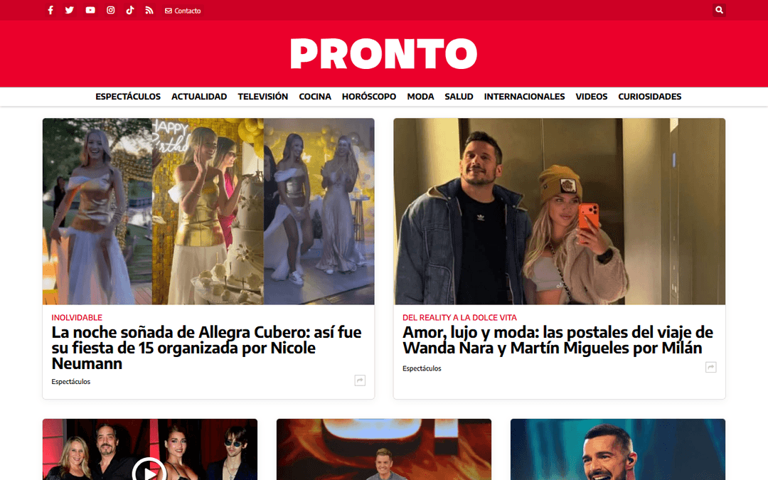 pronto.com.ar publisher screenshot