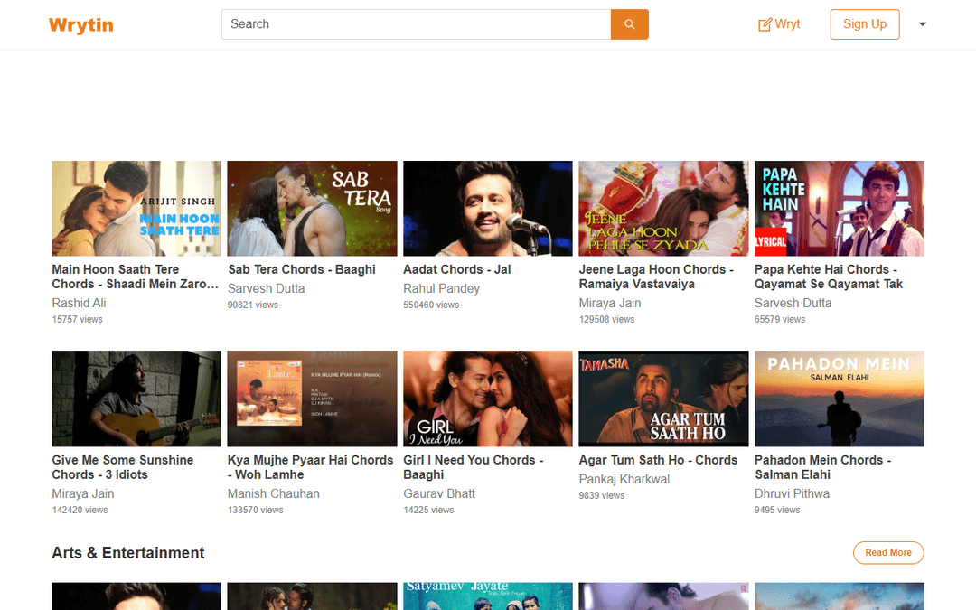 wrytin.com publisher screenshot