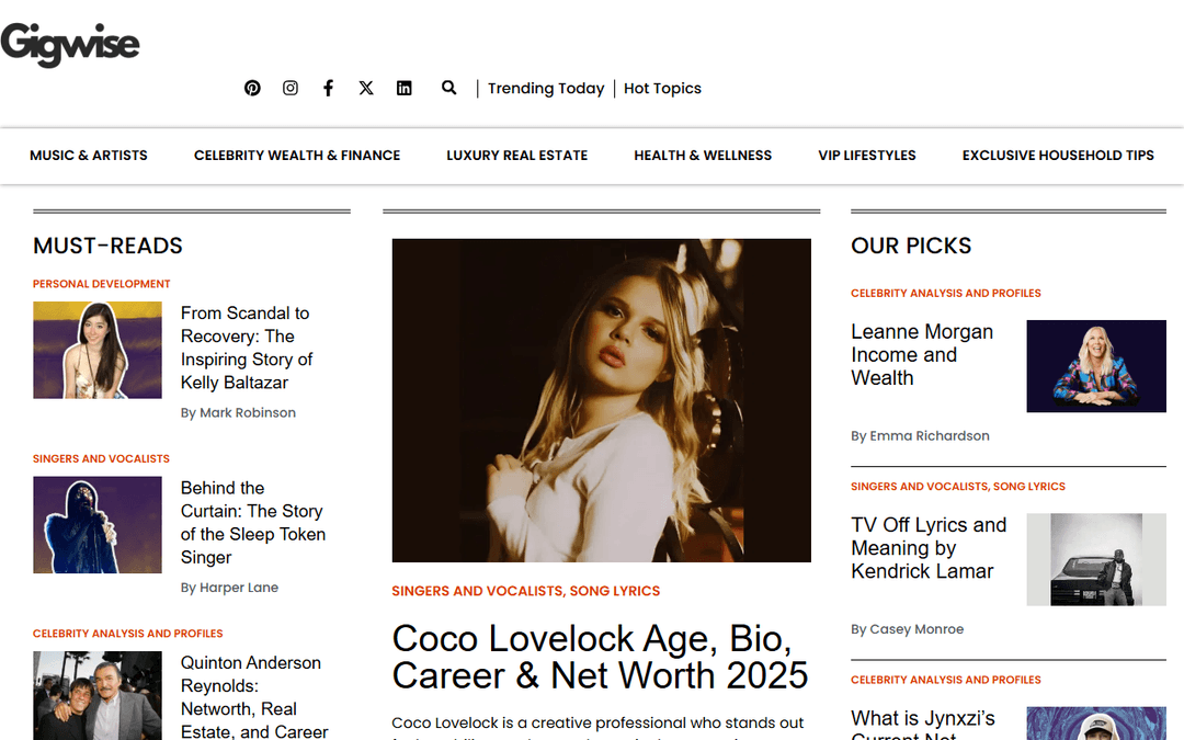 gigwise.com publisher screenshot