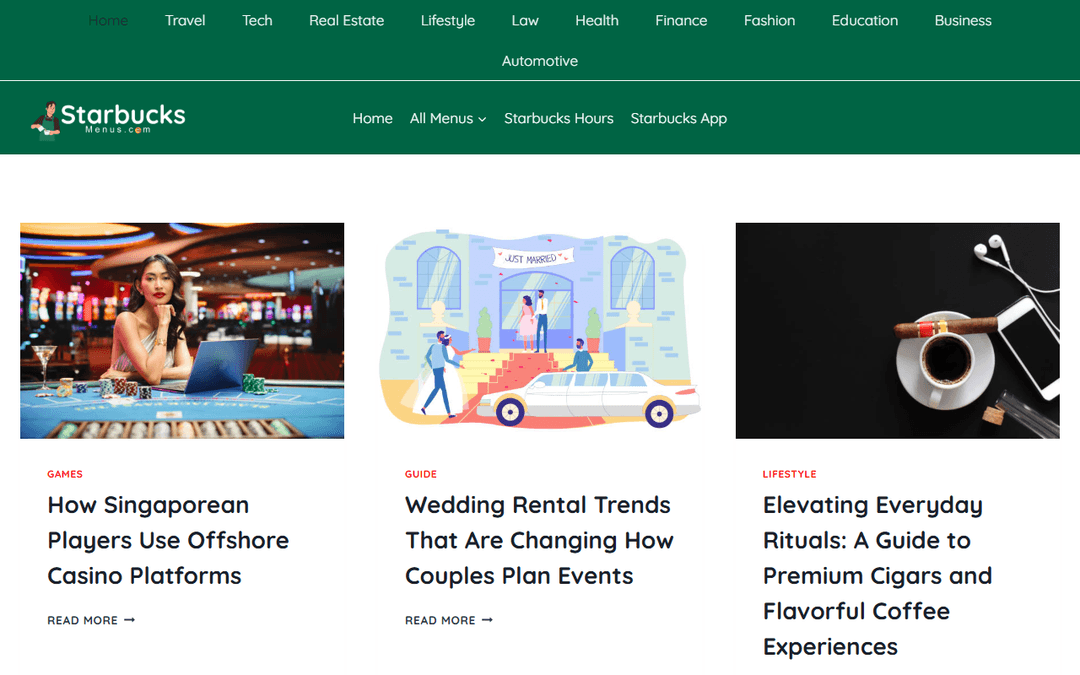 starbucks-menus.com publisher screenshot