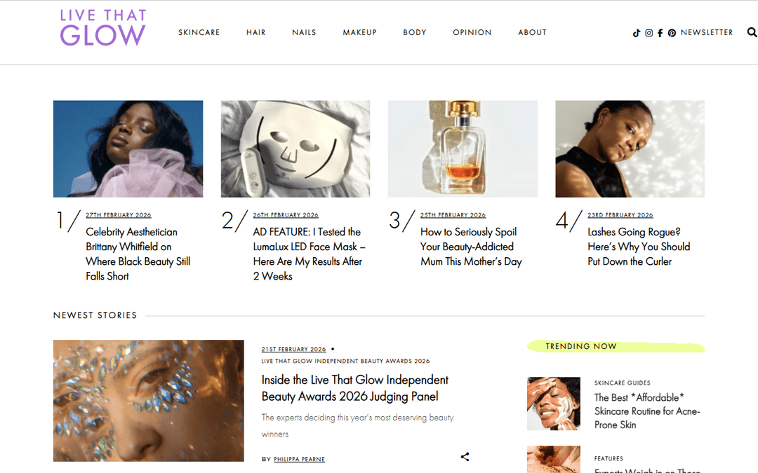 livethatglow.com publisher screenshot