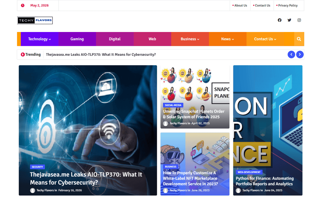 techyflavors.com publisher screenshot