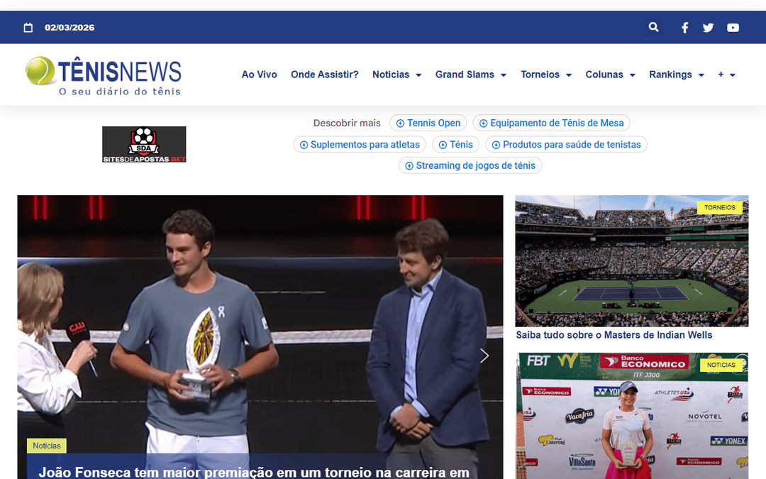 tenisnews.com.br publisher screenshot