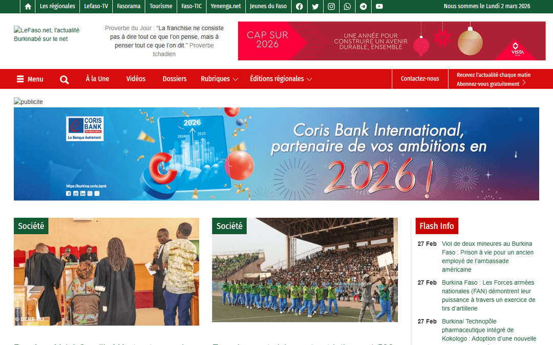 lefaso.net publisher screenshot