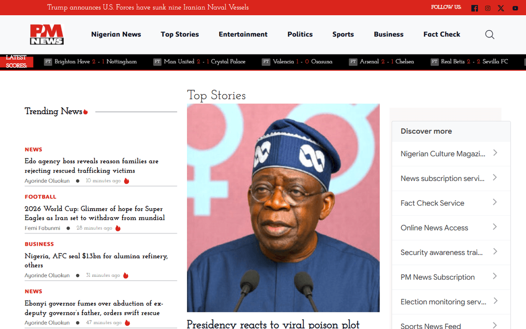 pmnewsnigeria.com publisher screenshot