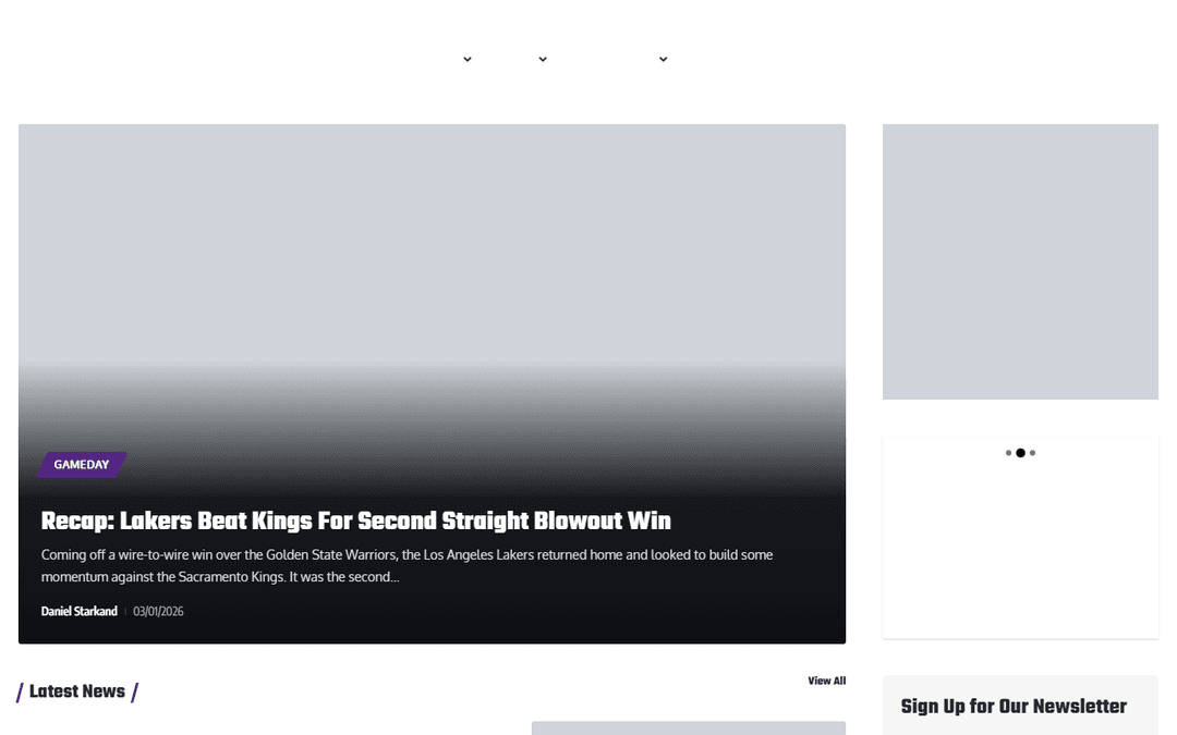 lakersnation.com publisher screenshot