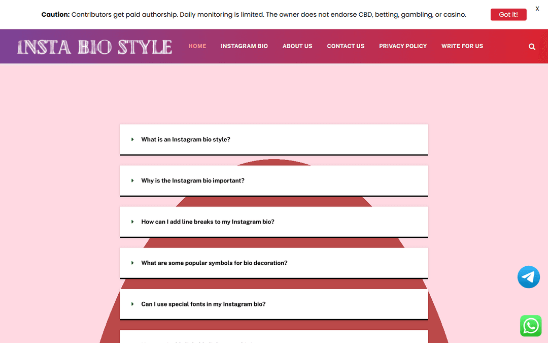 instabiostyle.net publisher screenshot